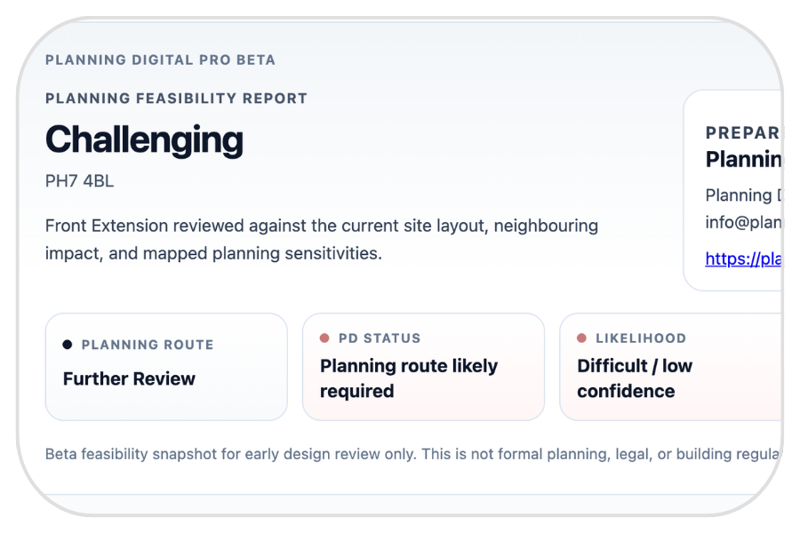 Planning feasibility report summary